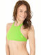 High Neck Bikini Top Green