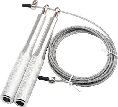 MotivationPro Wire Adjustable Jump Rope with Ball Bearings Silver Crossfit