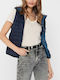Women's Short Puffer Jacket for Winter with Hood Night Sky
