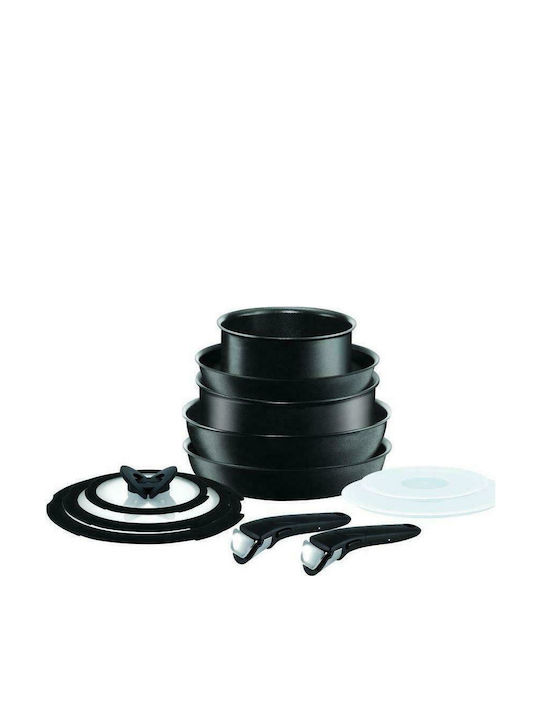 Tefal Ingenio Daily Chef Комплект съдове за готвене от Алуминий Black 12бр