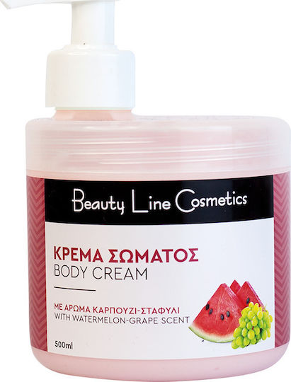 Beauty Line Watermelon Grape Scent Ενυδατική Κρέμα Σώματος για Όλες τις Επιδερμίδες 500ml