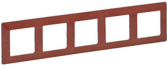 Legrand Valena Life Switch Frame 5 Positions Vertical and Horizontal Installation in Red Color 754075