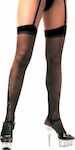 Softline 0005 Garter Top Thigh High Stockings Black