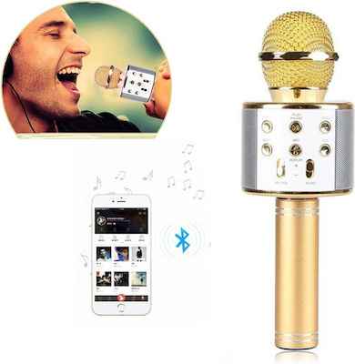 WSTER Microfon Karaoke fără fir WS-858 WS-858G în Culoare Aur
