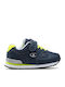 Low Cut Erin Kids Sports Shoes Running with Hoop & Loop Closure Navy Blue