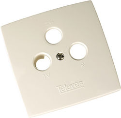 Televes TV-Antennen-Steckdosenplatte TV-FM-SAT in Beige Farbe 544302
