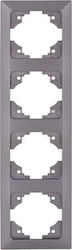 Eurolamp Switch Frame 4 Positions Vertical Installation in Silver Color 152-12327