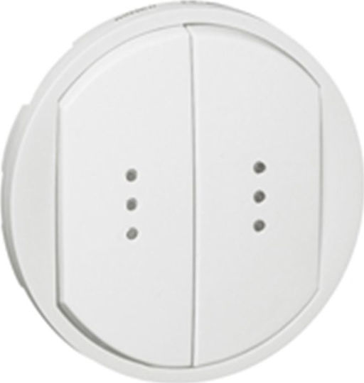 Legrand Celiane Lighting Front Plate Switch White Διπλό Φωτιζόμενο 068004