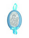 Prince Silvero Heilige Ikone Kinder Amulett mit der Jungfrau Maria Blue aus Silber MA-D510-C