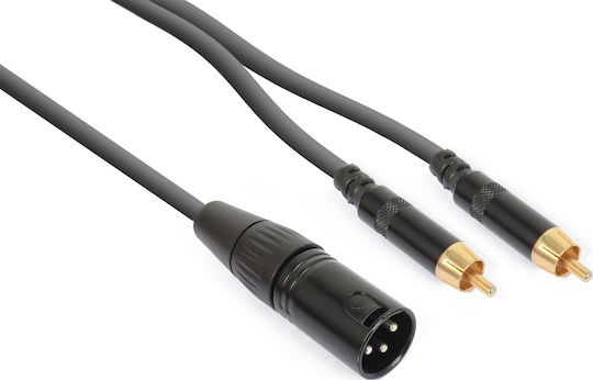 Power Dynamics CX58-3 XLR-Kabel XLR-Stecker - RCA-Stecker Schwarz 3m 177.159