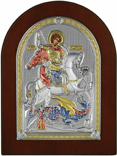 Prince Silvero Εικόνα Άγιος Γεώργιος Ασημένια 18x24εκ.
