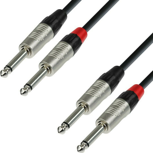 Adam Hall Cable 2x 6.3mm male - 2x 6.3mm male 0.3m (56101-050)