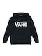 Vans Fleece Kinder Sweatshirt mit Kapuze und Taschen Schwarz Classic II