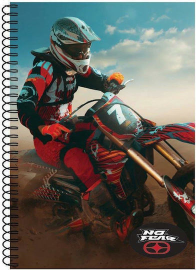 No Fear Spiral Heft Geregelt A4 70 Blätter 2 Themen Red Motocross Mehrfarbig 1Stück