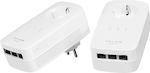 TP-LINK TL-PA8030P KIT v3 Powerline Double Wired with Passthrough Socket and 3 Ethernet Ports