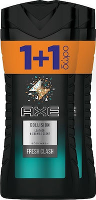 Axe Collision Leather & Cookies Scent Body Wash 2x400ml