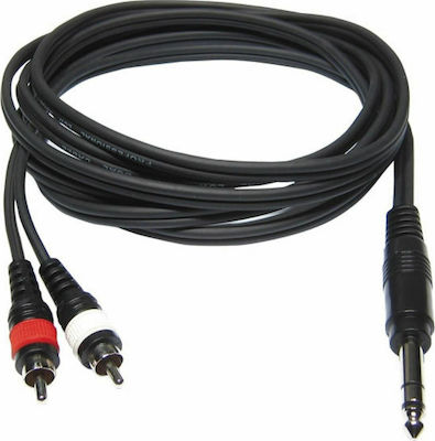 Hilec Cable 6.3mm male - 2x RCA male 6m (CALIN325)