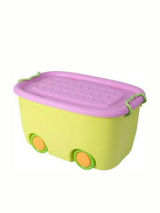 Kids Plastic Toy Storage Box Green 47x30x24cm