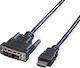 Value 5m DVI-D male to HDMI male Cable Black (11.99.5552-10)