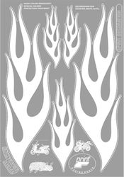 SELF-ADHESIVE UNIVERSAL DECORATION STICKERS KIT WHITE FIRE ON TRANSPARENCY DECOFIRWP| PRINT