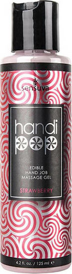 Sensuva Handi Pop Edible Hand Job Massage Gel Гел за смазване Ягода 125мл