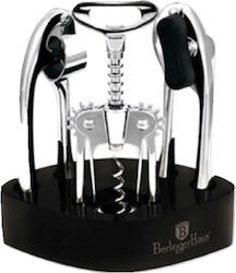 Berlinger Haus Inox Serving Utensil Set with Base Silver Crystal Shine Collection 3pcs