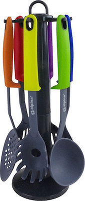 Alpina Plastic Cooking Utensil Set with Base Multicolour 7pcs