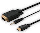Savio Μετατροπέας 3.5mm / HDMI male σε VGA male 1τμχ CL-104
