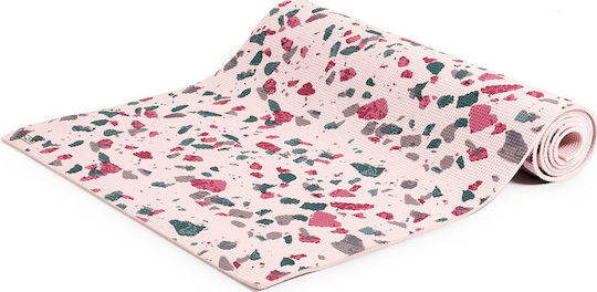 DOIY Terrazzo Exercise Mat Yoga Multicolour with Carry Strap 173x60x0.6cm