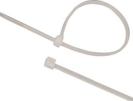 Eurolamp Δεματικά Καλωδίων Πλαστικά 370mmx3.6mm σε Λευκό χρώμα (100τμχ) (147-54010)