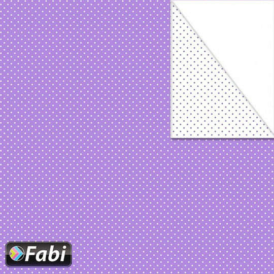 Fabi Χαρτόνι Πουά Διπλής Όψης Μωβ Μίνι 50x70εκ.