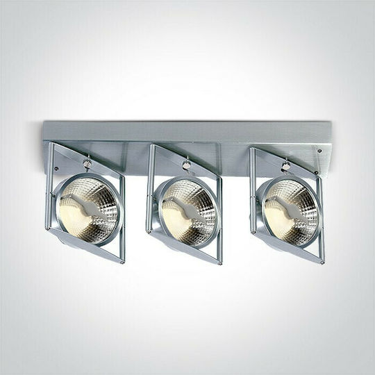 One Light Τριπλό Σποτ με Ντουί AR111 σε Ασημί Χρώμα One Light Τριπλό Σποτ με Ντουί AR111 σε Ασημί Χρώμα
