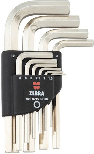 Wurth Σετ 10 Κλειδιά Allen σε Σχήμα L Zebra