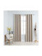 vidaXL Set of Beige Blackout Curtains with Grommets 140x225 cm