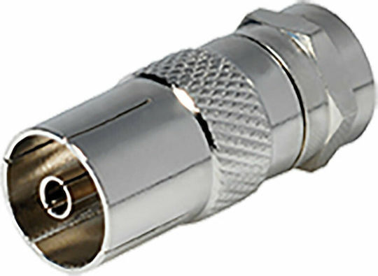 Edision Μετατροπέας F-Connector male σε Coaxial female Ασημί 1τμχ 07-00-0102