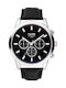 S.Oliver Watch Chronograph Battery with Black Leather Strap SO-3858-LC