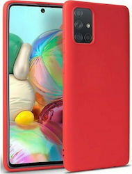 Matt Umschlag Rückseite Silikon Rot (Galaxy A71)