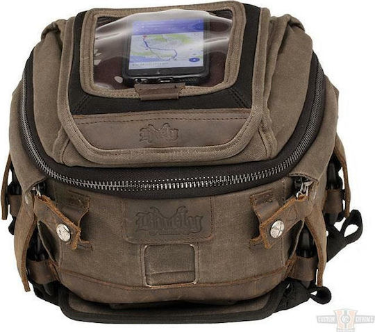 Burly Brand Voyager Tank Schwanztasche Motorrad-Softtasche 10Es in Braun Farbe