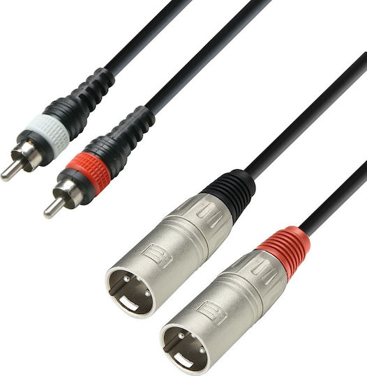 Adam Hall Cable XLR male - XLR male Μαύρο 3m K3TMC0300