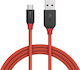 BlitzWolf Împletit USB 2.0 spre micro USB Cablu Roșu 1m (BW-MC4) 1buc
