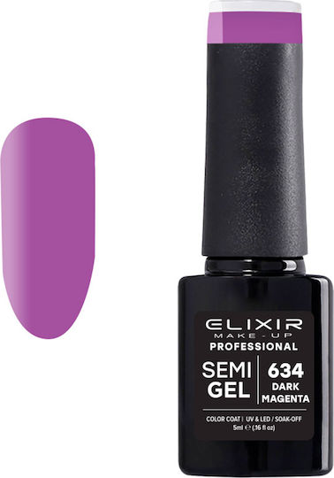 Elixir Semi Gel Ημιμόνιμο Βερνίκι Νυχιών 634 Dark Magenta 5ml