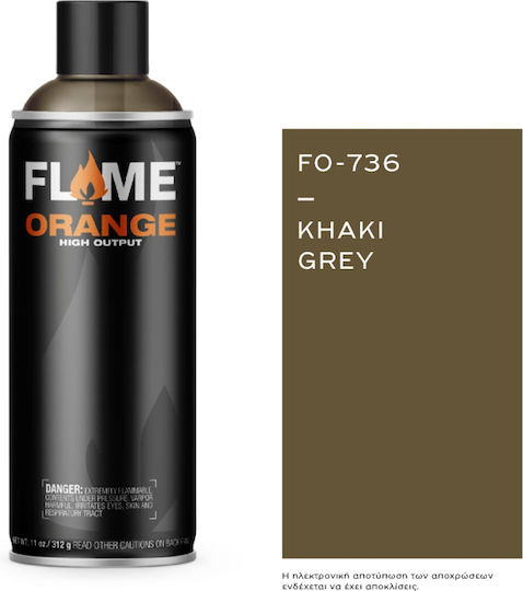Flame Paint Spray Vopsea Flame Orange cu Matt Efect Kaki gri 400ml