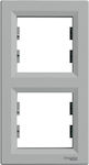 Schneider Electric Asfora Vertical Switch Frame 2-Slots Silver EPH5810261
