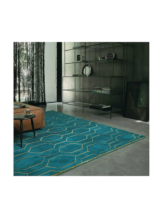 Wedgwood BC291518 Handgefertigt Teppich Rechteckig Wolle Blue Arris Teal - Arris Teal