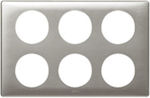 Legrand Celiane Horizontal Switch Frame 6-Slots Silver 2x3 Θέσεων 068969