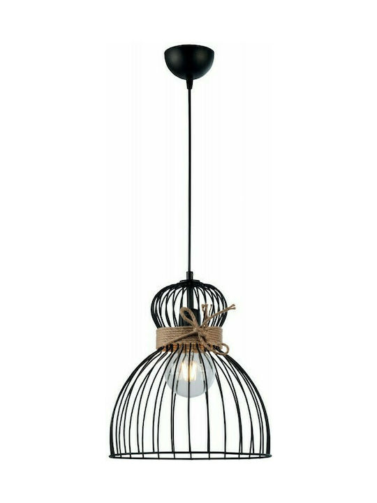 K-164 Pendant Light Single-Light Grid for Socket E27 Black