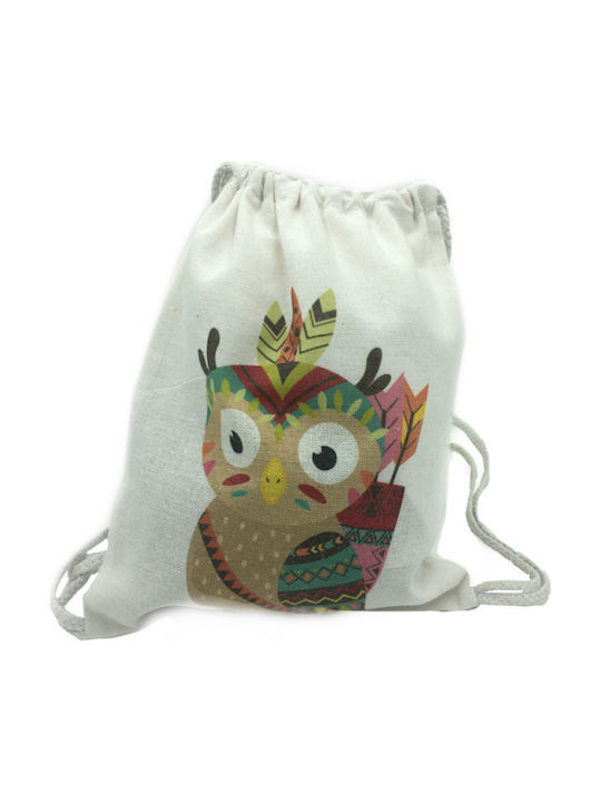 LiebeQueen Owl Geantă pentru Copii Pungă Albă