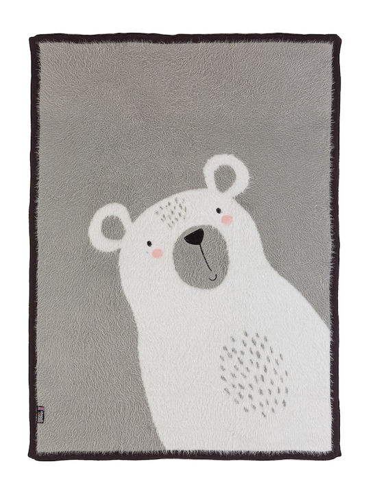 Bizzi Growin Blanket Nursery Swaddling Blankets Polar Bear Cotton Gray 75x100cm