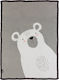 Bizzi Growin Blanket Nursery Swaddling Blankets Polar Bear Cotton Gray 75x100cm
