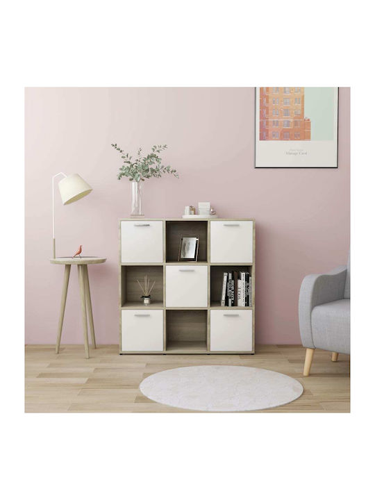 Bookcase White/Sonoma 90x30x90cm